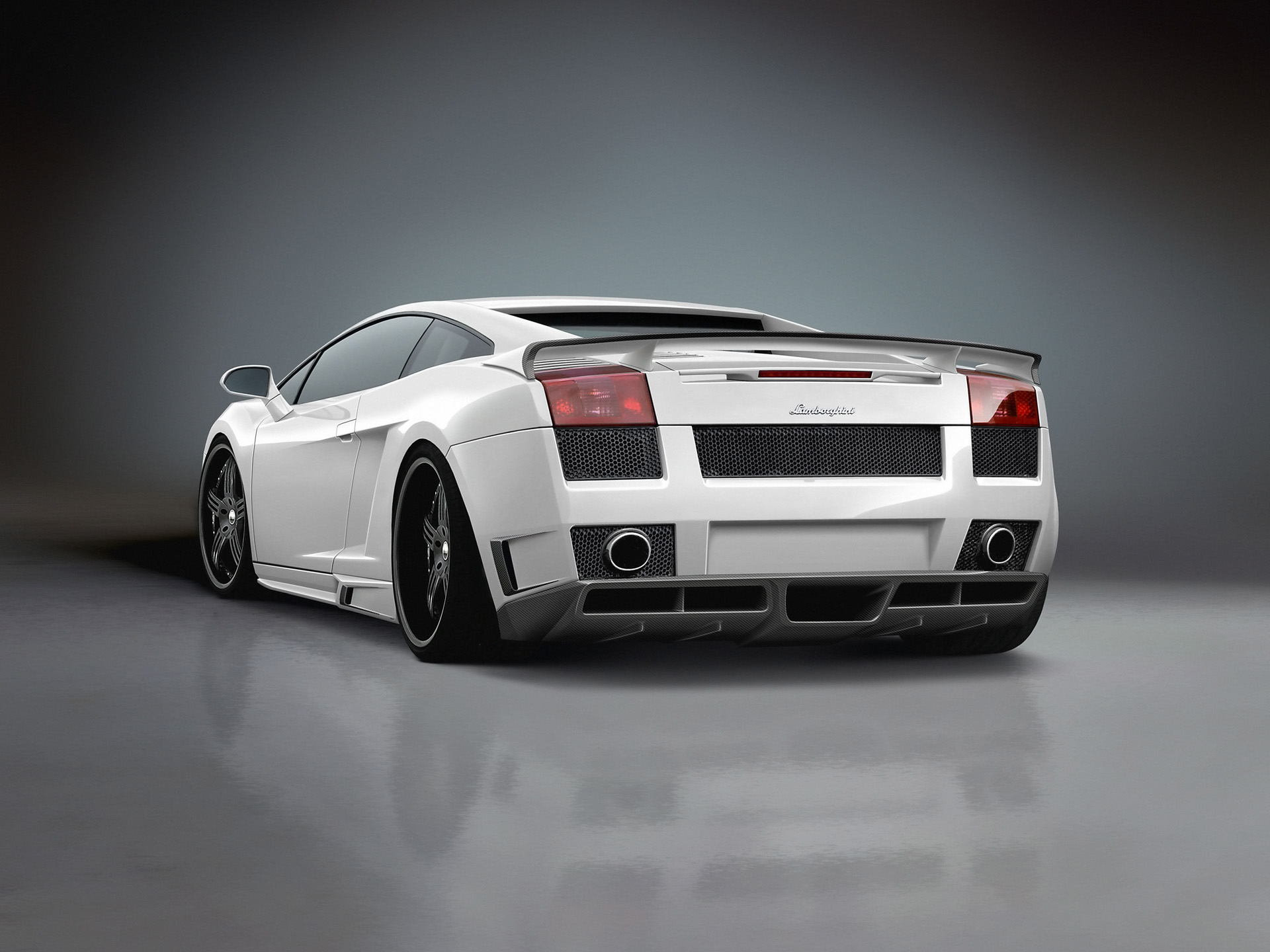 White Lamborghini Gallardo Rear View desktop wallpaper ...