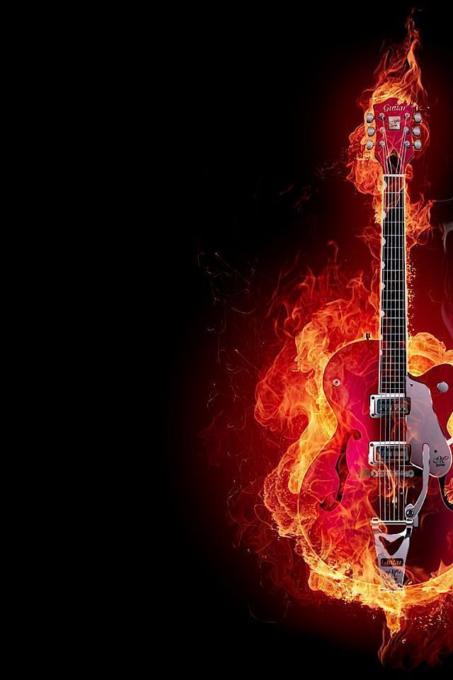 Flaming Guitar iPhone 4s Wallpaper Download | iPhone Wallpapers ...