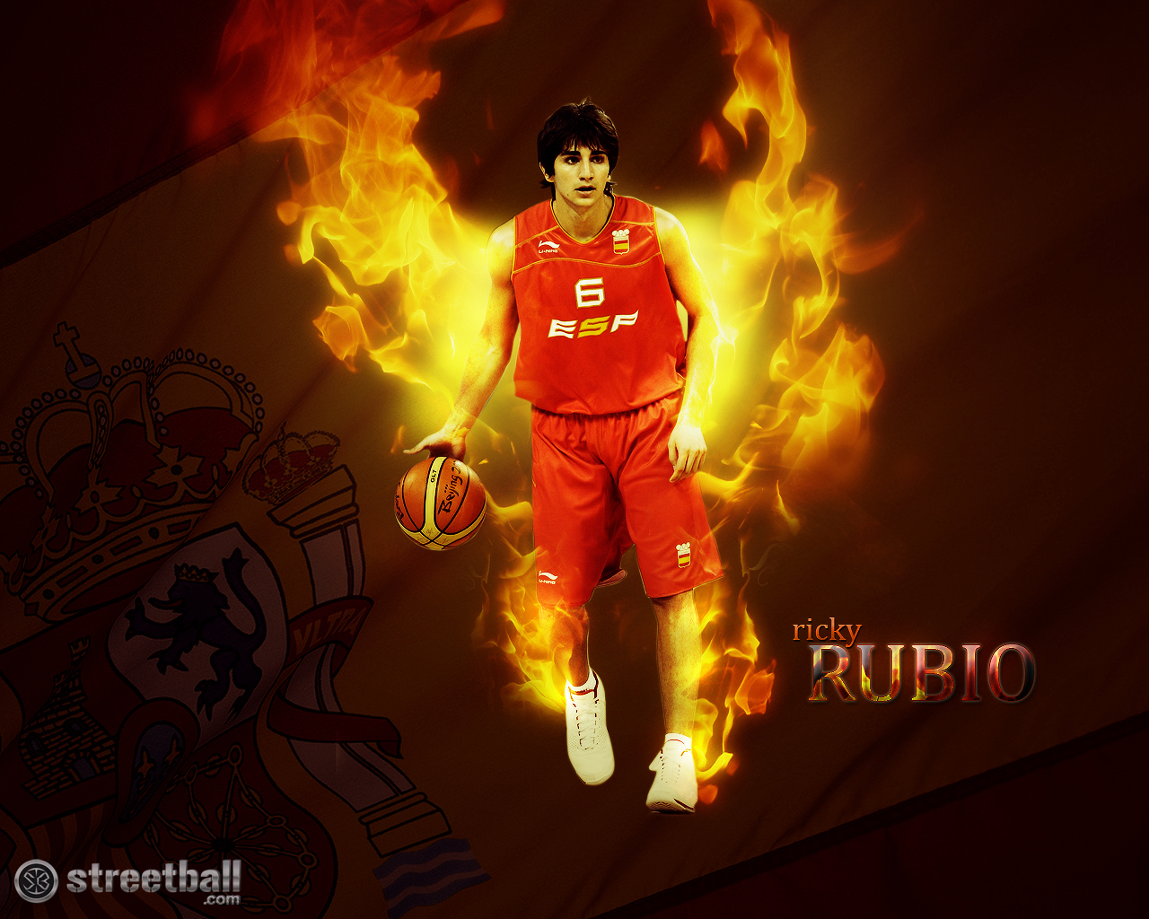 Ricky Rubio Spain Basketball Wallpaper 2012 - Streetball