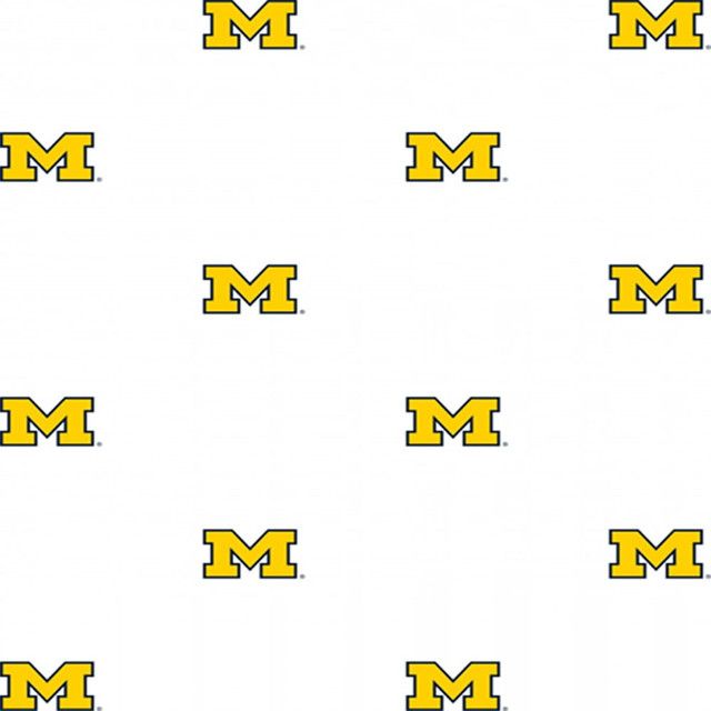 NCAA Michigan Wolverines College Logo Double Wallpaper Roll