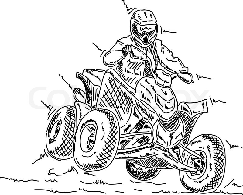 Vector - four wheeler jump, isolated on background Vector