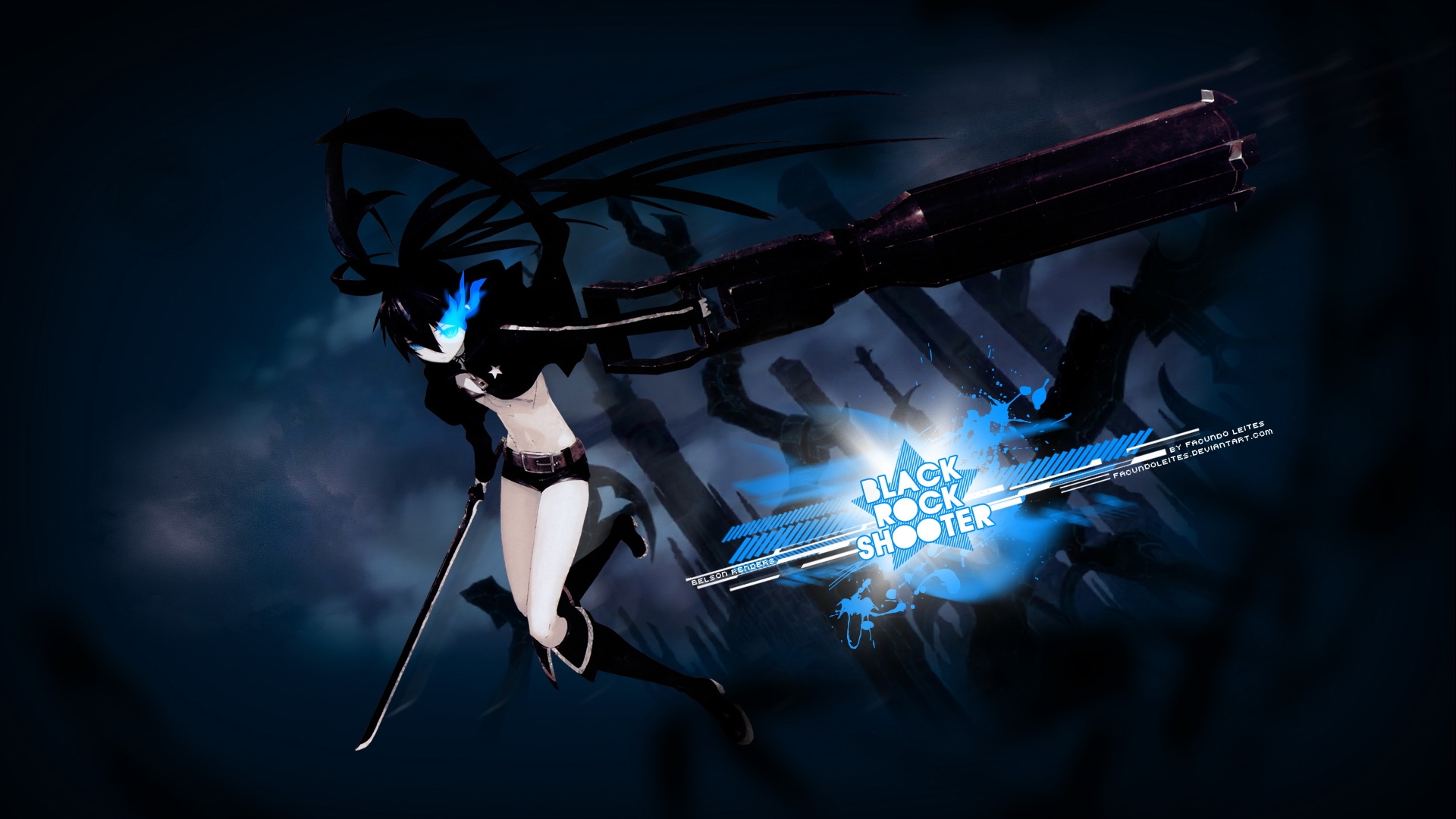 Black Rock Shooter Full HD Widescreen wallpapers for