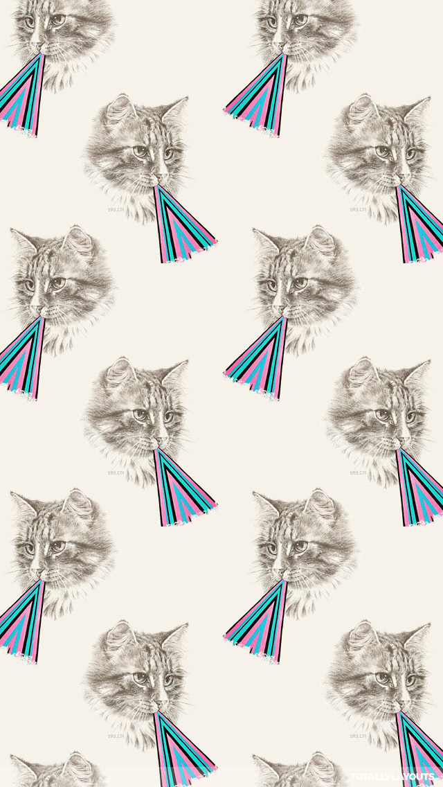 Hipster Triangle Cat iPhone Wallpaper - Hipster Backgrounds