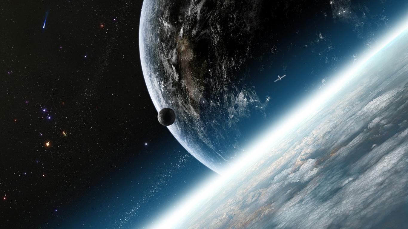Space galaxy earth science fiction dask sci fi hd wallpaper