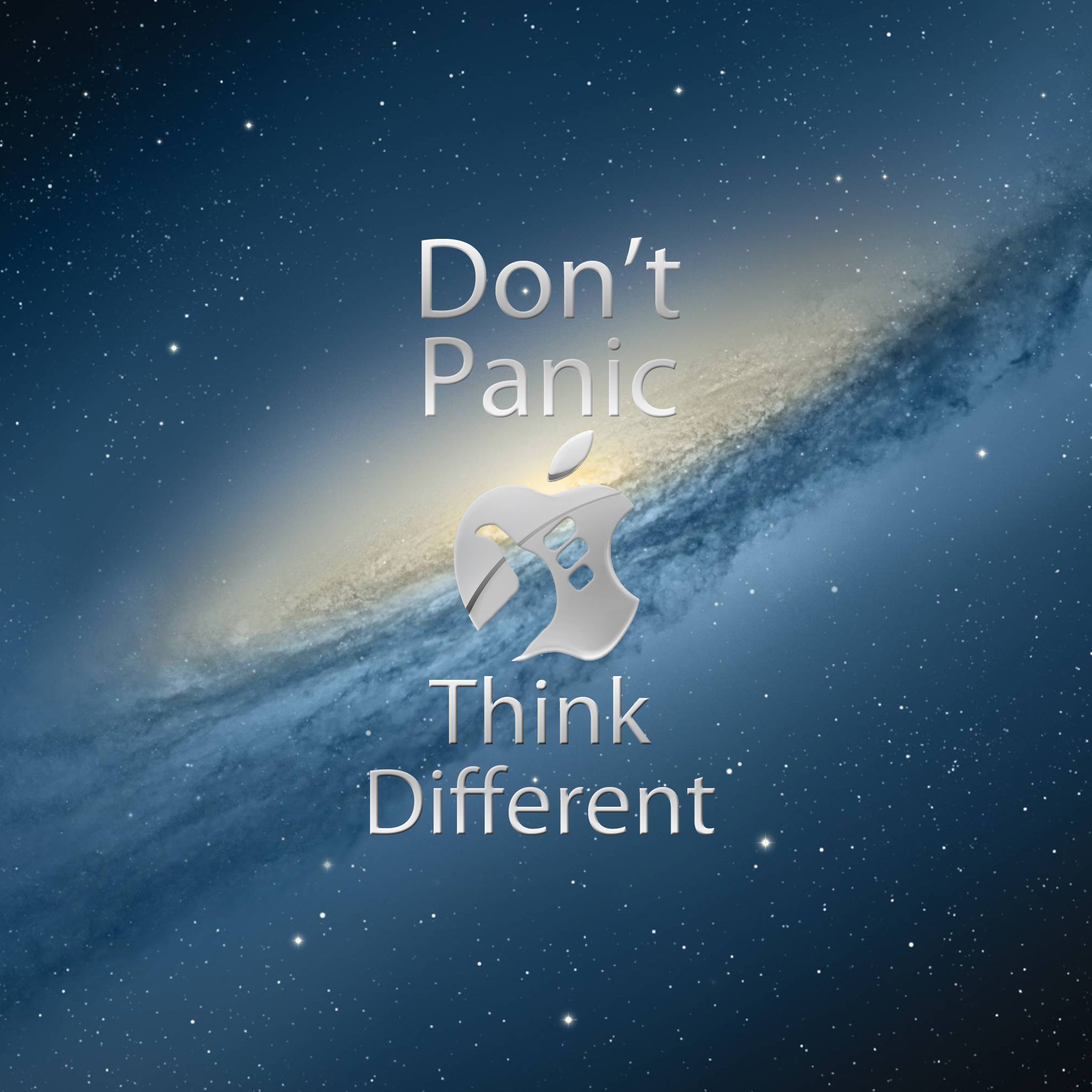 Don8217t Panic Think Different Apple Logo Over Andromeda Ipad ...