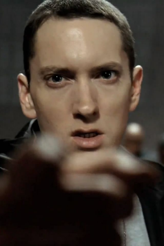 Download Wallpaper 640x960 Eminem, Look, Eyes, Jacket, Finger ...