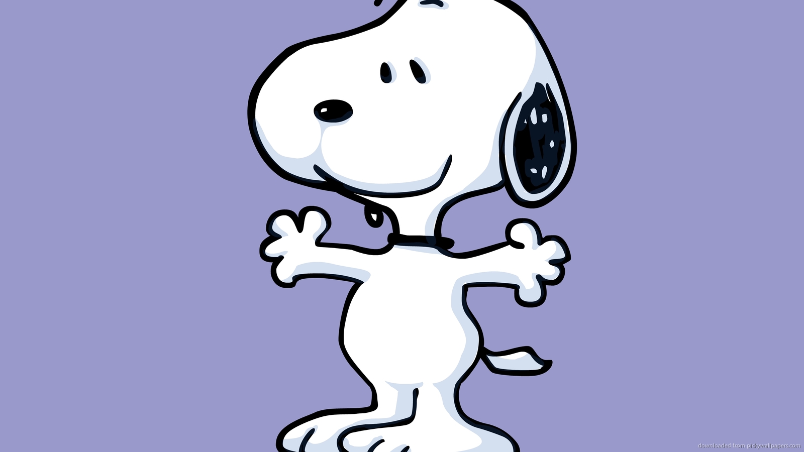 Download 1600x900 Snoopy Purple Background Wallpaper