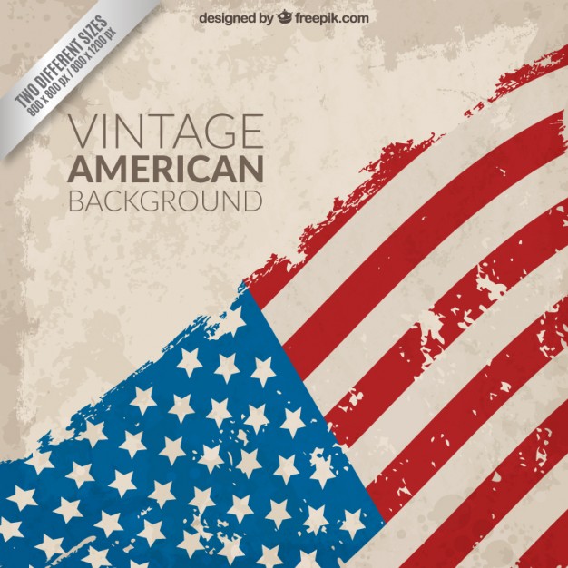 Vintage american flag background Vector Free Download