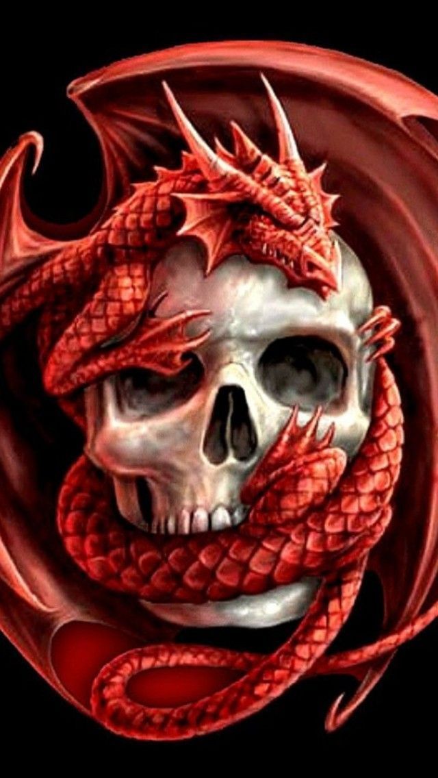 Dragon #Skull iPhone #Smartphone #Wallpaper Smartphone 3D