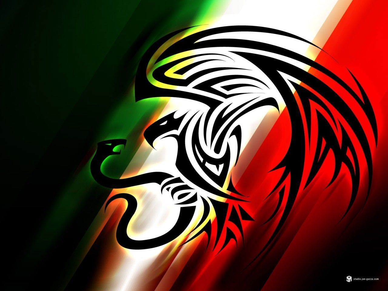Mexico eagles flags lions snakes wallpaper - - High resolution