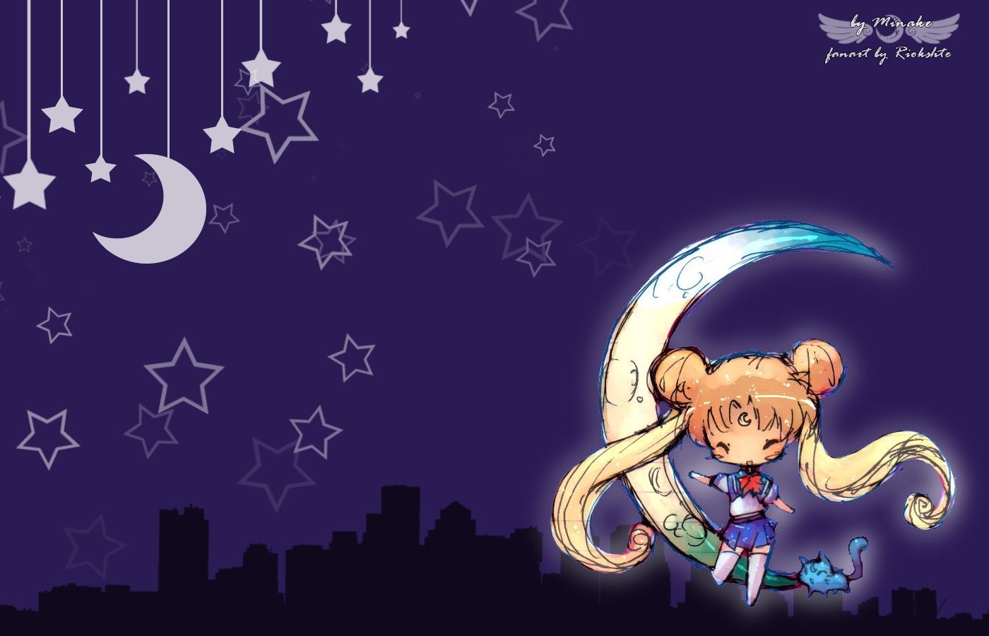 Download View Large Sailor Moon Chibi Wallpaper 1400x900 Full HD
