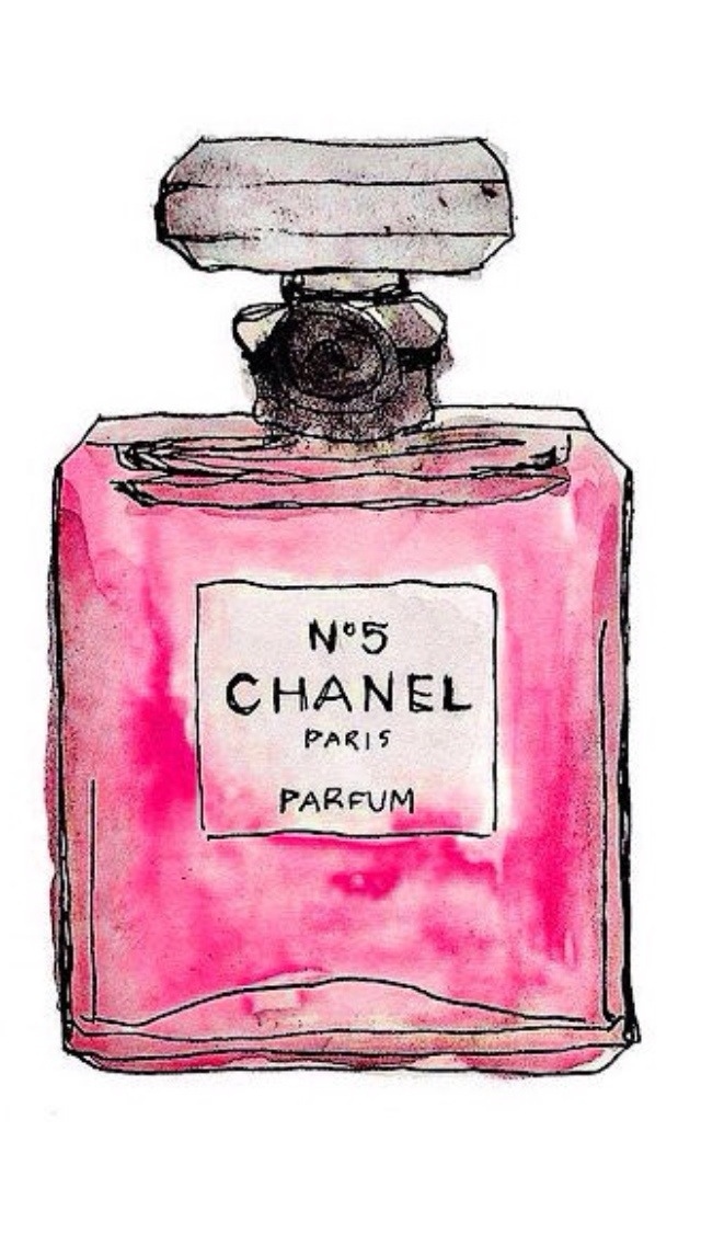 Hand Drawn Chanel No. 5 iPhone 6 / 6 Plus and iPhone 5/4 Wallpapers