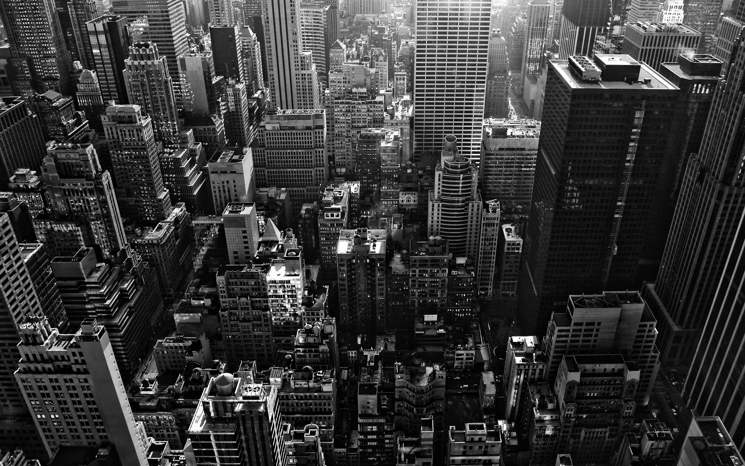New york city black and white wide