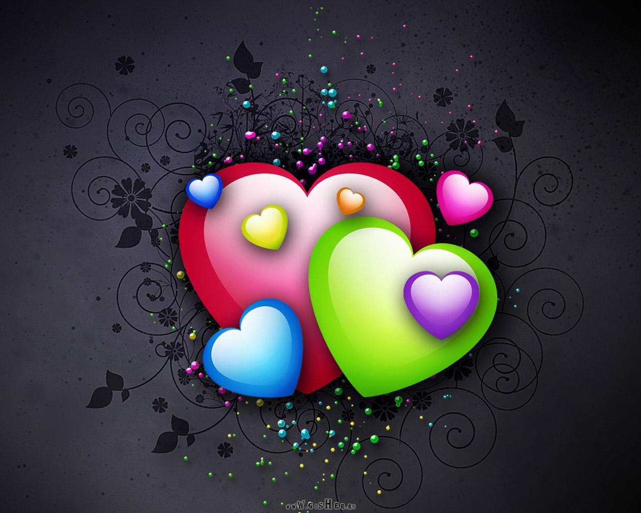 Colorful 3d Love Backgrounds