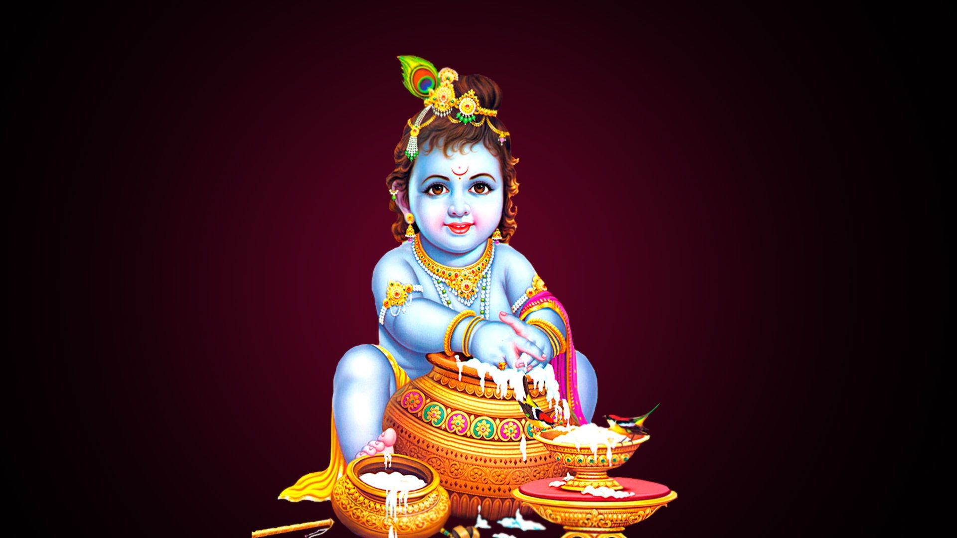 Lord bal Krishna beautiful image | Beautiful hd wallpaper