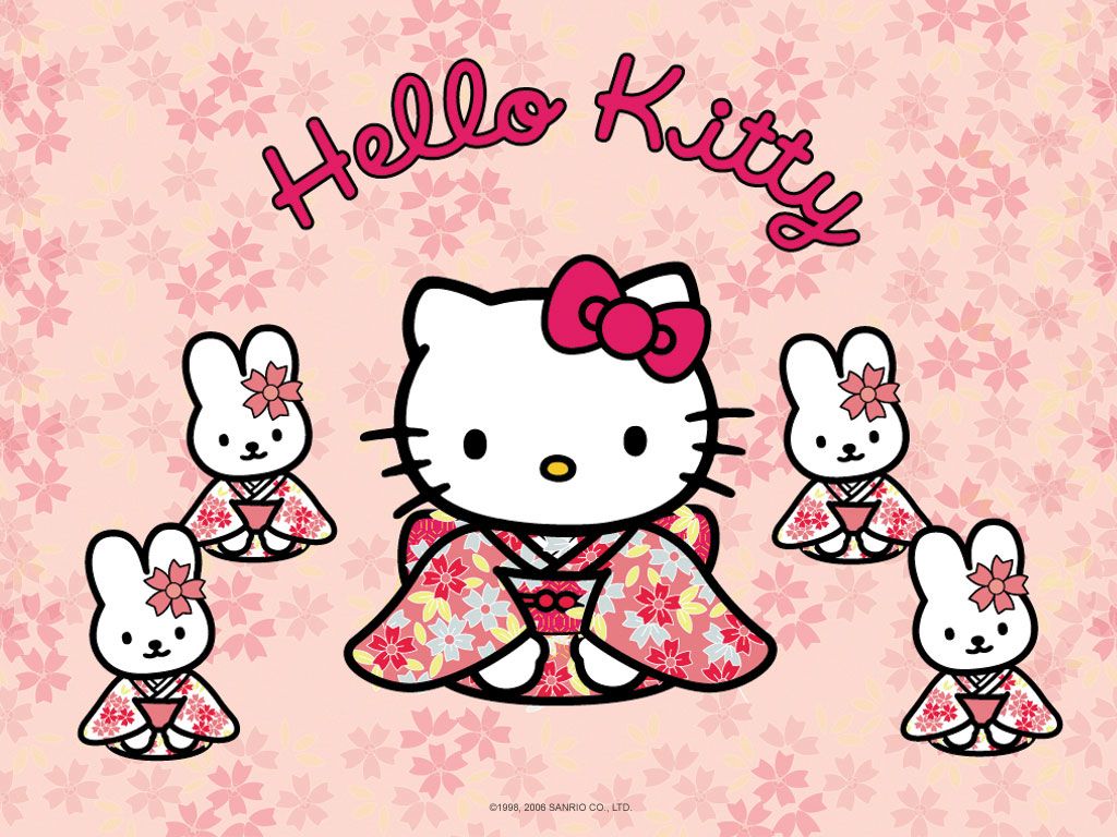Hello Kitty in Kimono Desktop Wallpaper - Cute Wallpapers