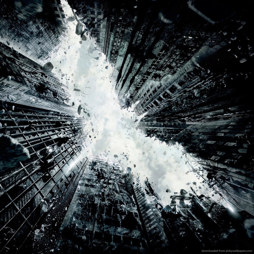 Download Batman City In Ruins Logo Wallpaper For iPad 2