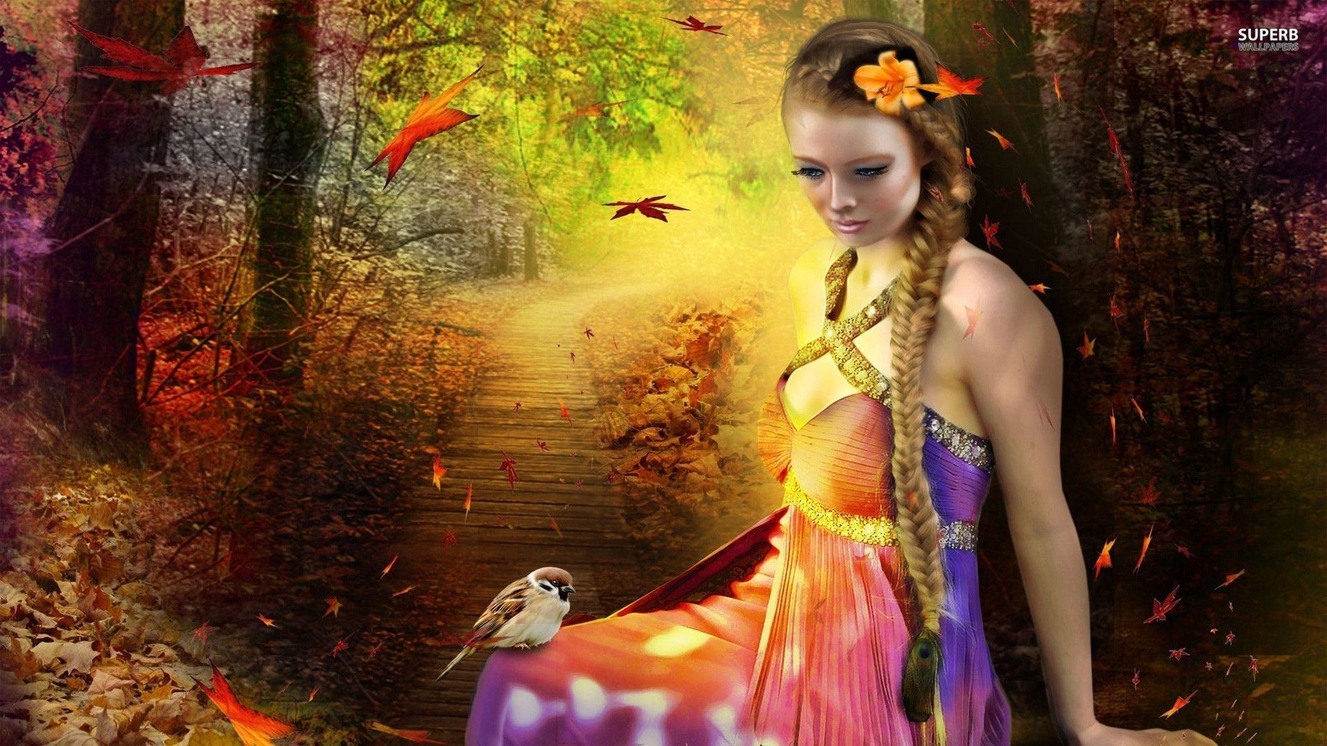 Forest fairy wallpaper - Fantasy wallpapers -