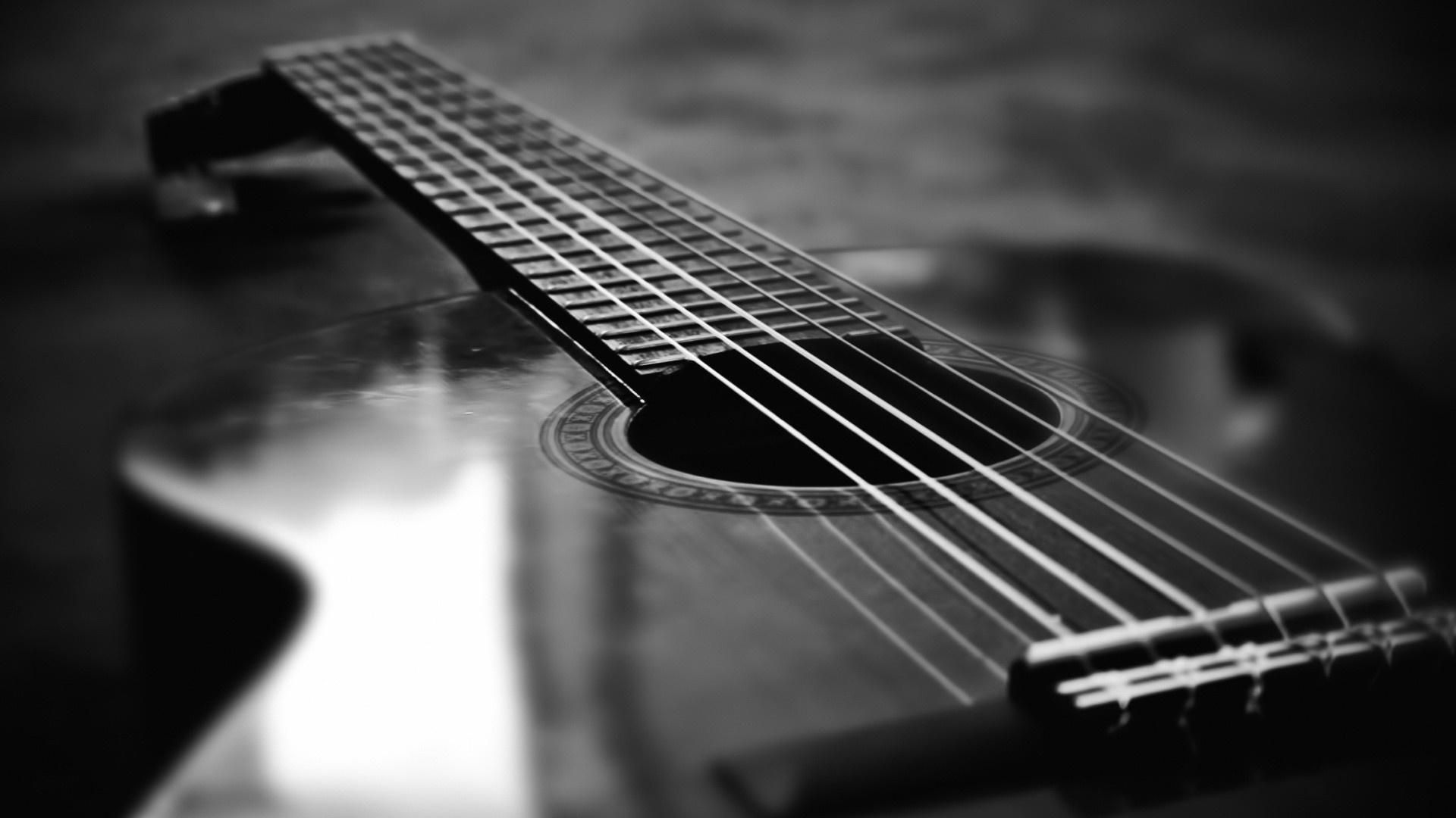 Acoustic Guitar Black and White Wallpapers HD
