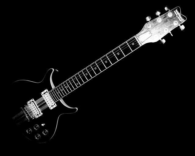 Black electric guitar wallpaper electric guitar in black and white