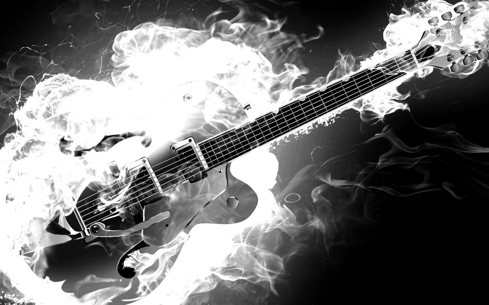 Electric Guitar Black And White Effect High Definition Desktop ...