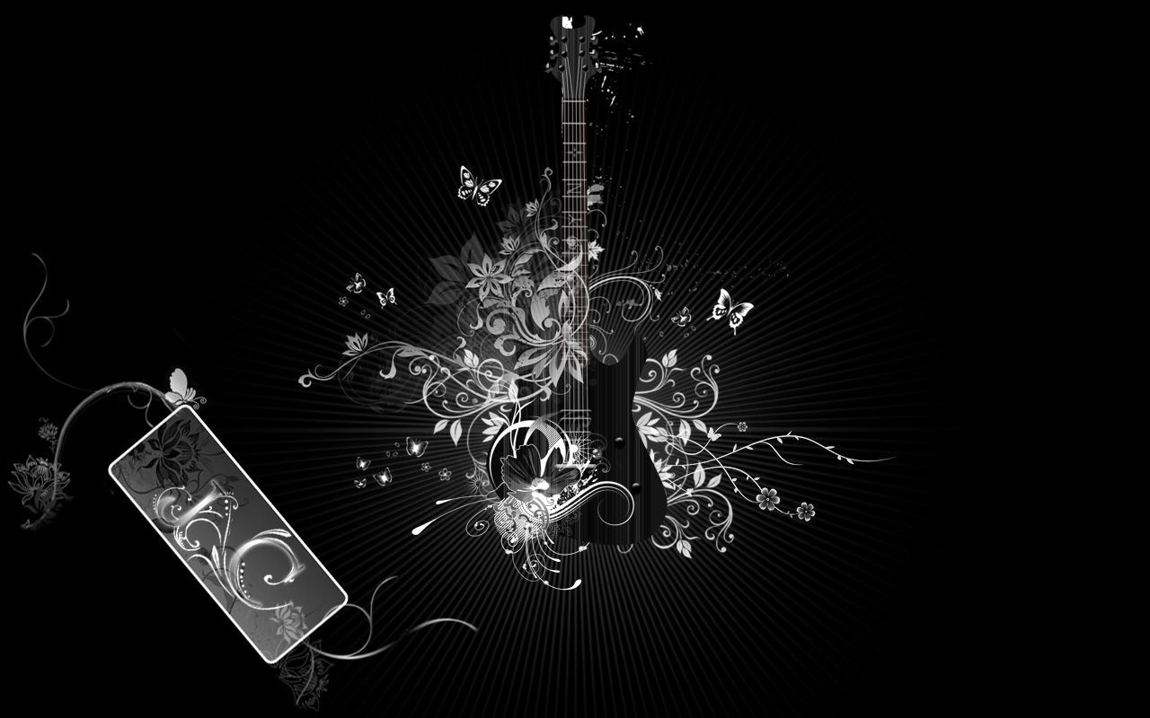 Guitar Retro Black Guitar Wallpaper Abstract - Your HD Wallpaper ...