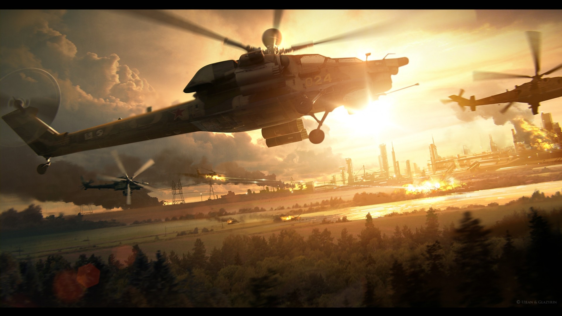 3D-Attack-Helicopter-Wallpaper HD Wallpaper