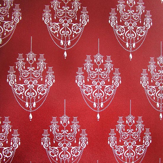 Red Chandelier Self Adhesive Wallpapers - wallstickery.com