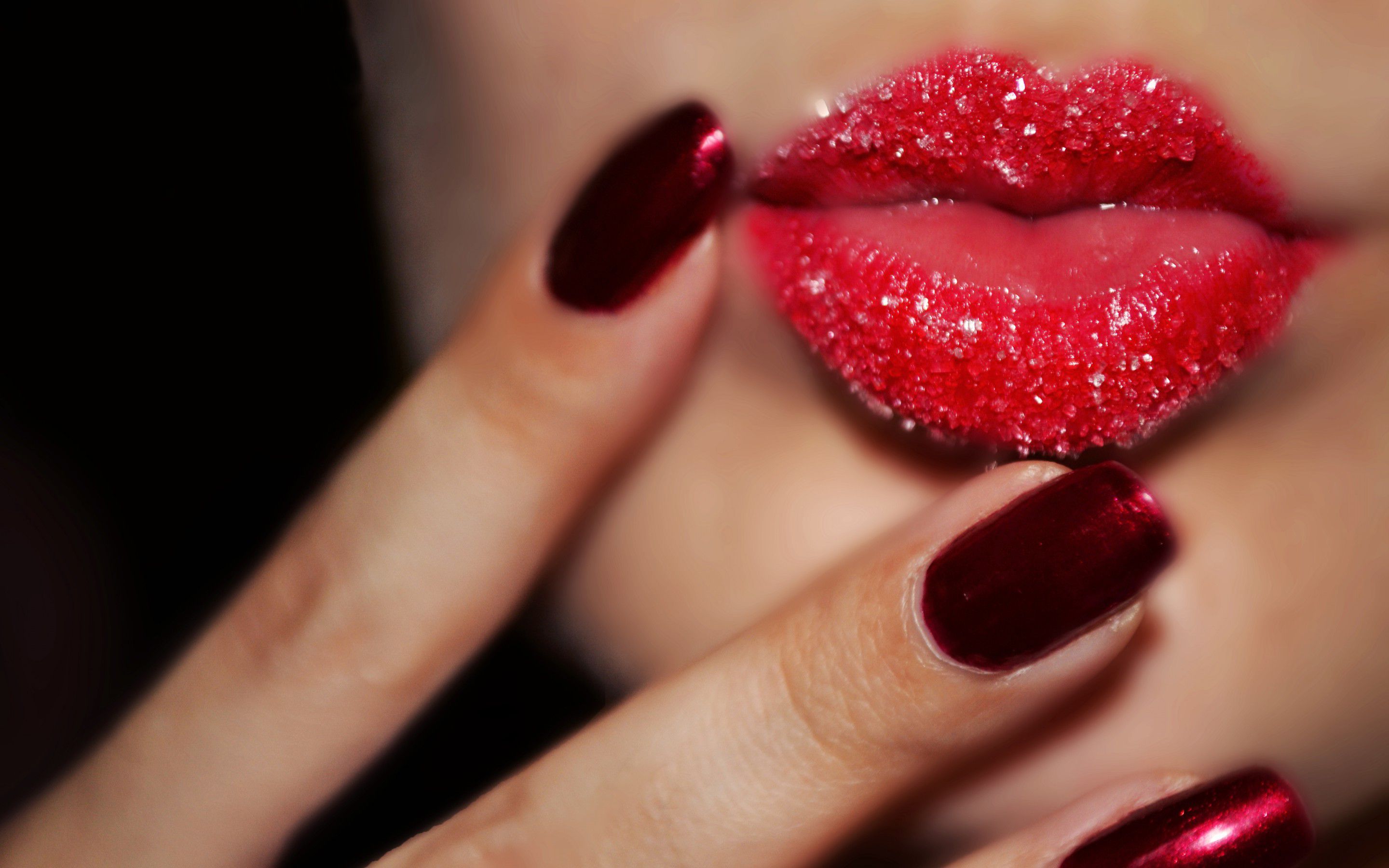 Girls Beautiful Lips With sugar HD Desktop Mobile Wallpaper Background