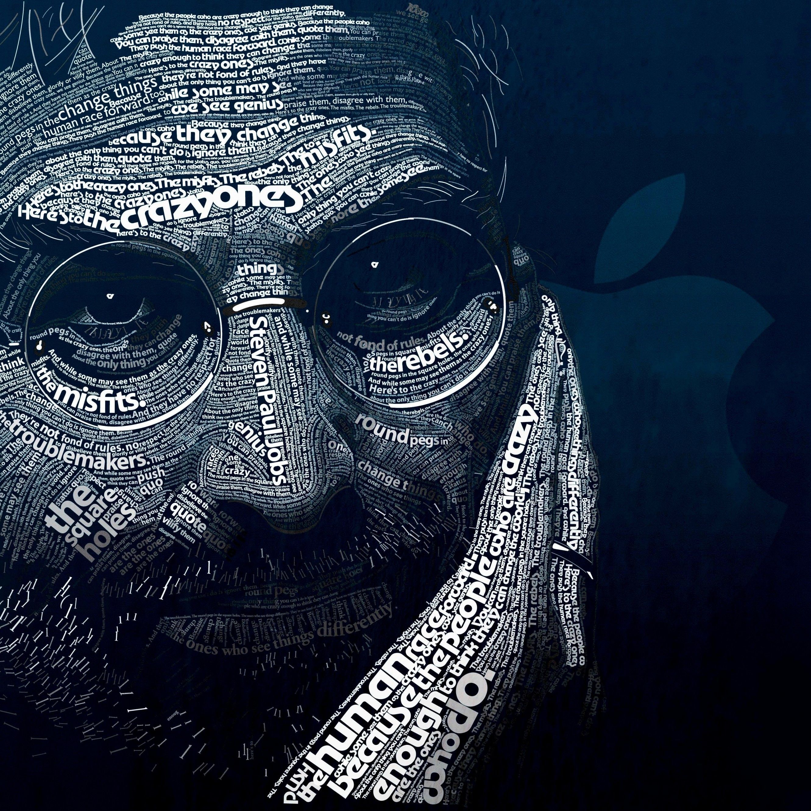 Download Steve Jobs Typographic Portrait HD wallpaper for iPhone 6