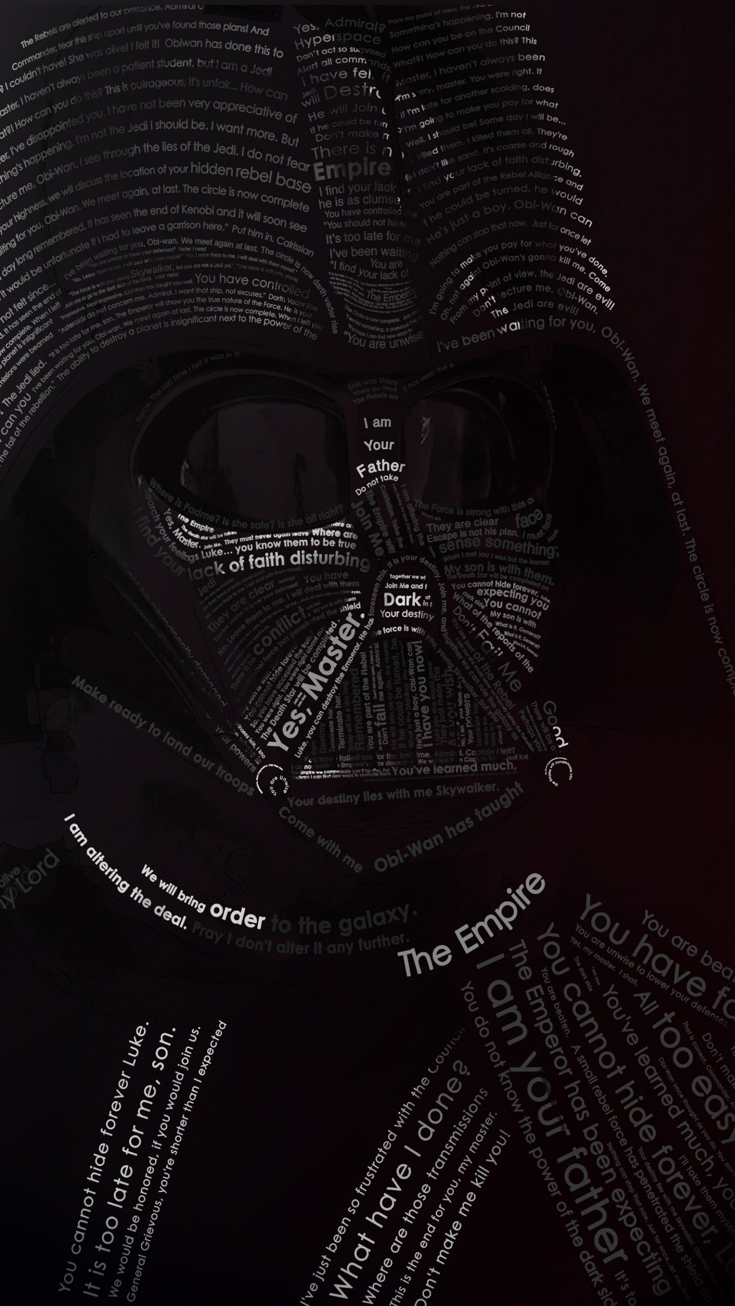 Download Darth Vader Typographic Portrait HD wallpaper for Galaxy ...