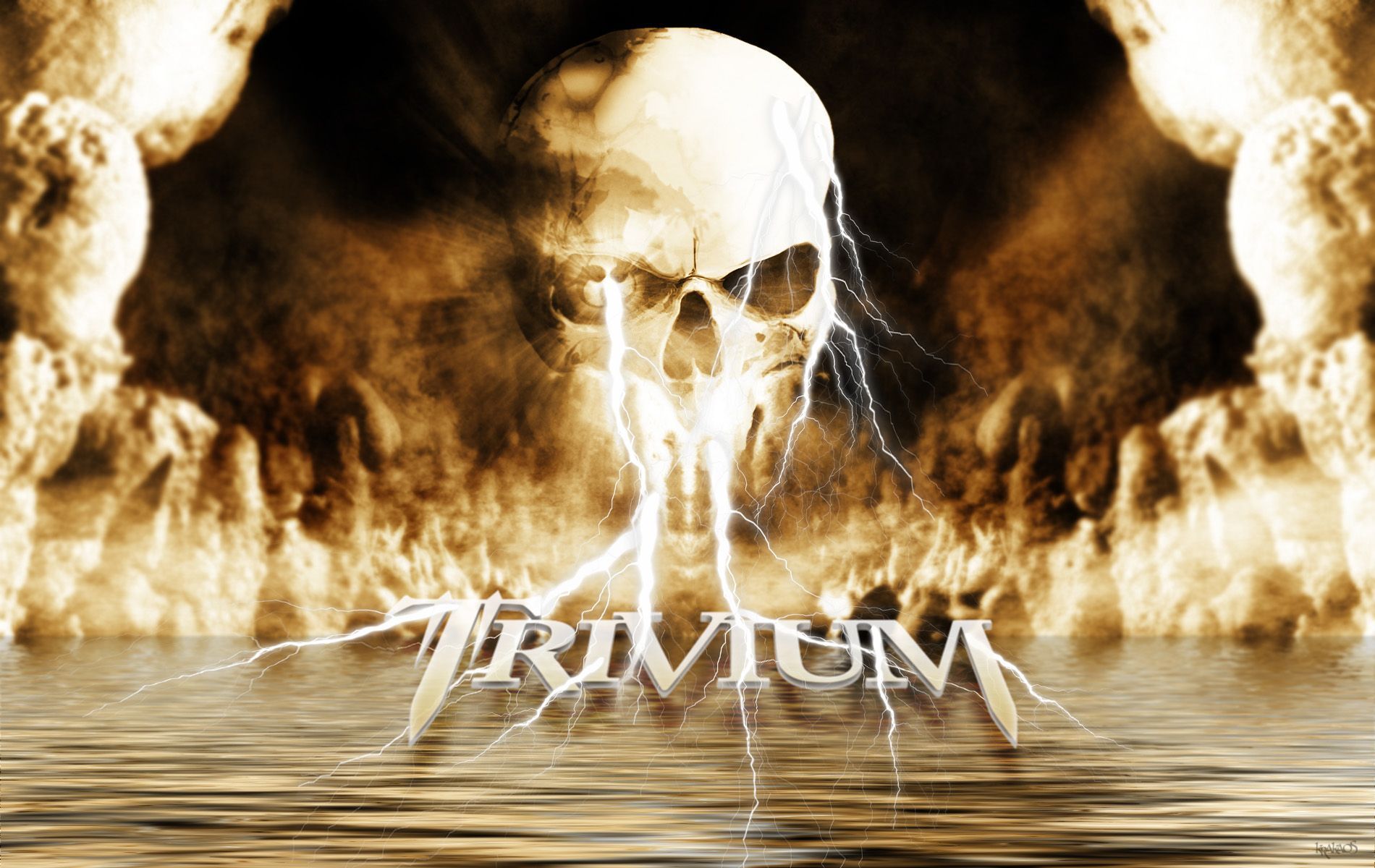 Trivium Lightning Skull