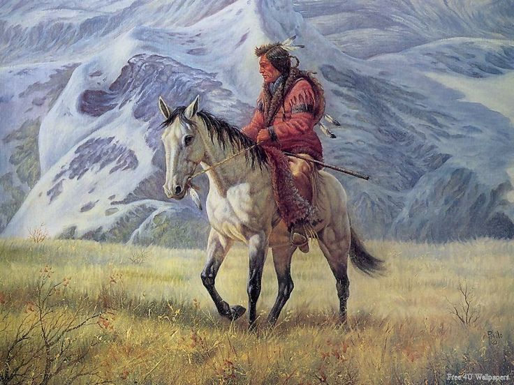 Native American Horses Wallpaper | indians on horse, hills snow ...