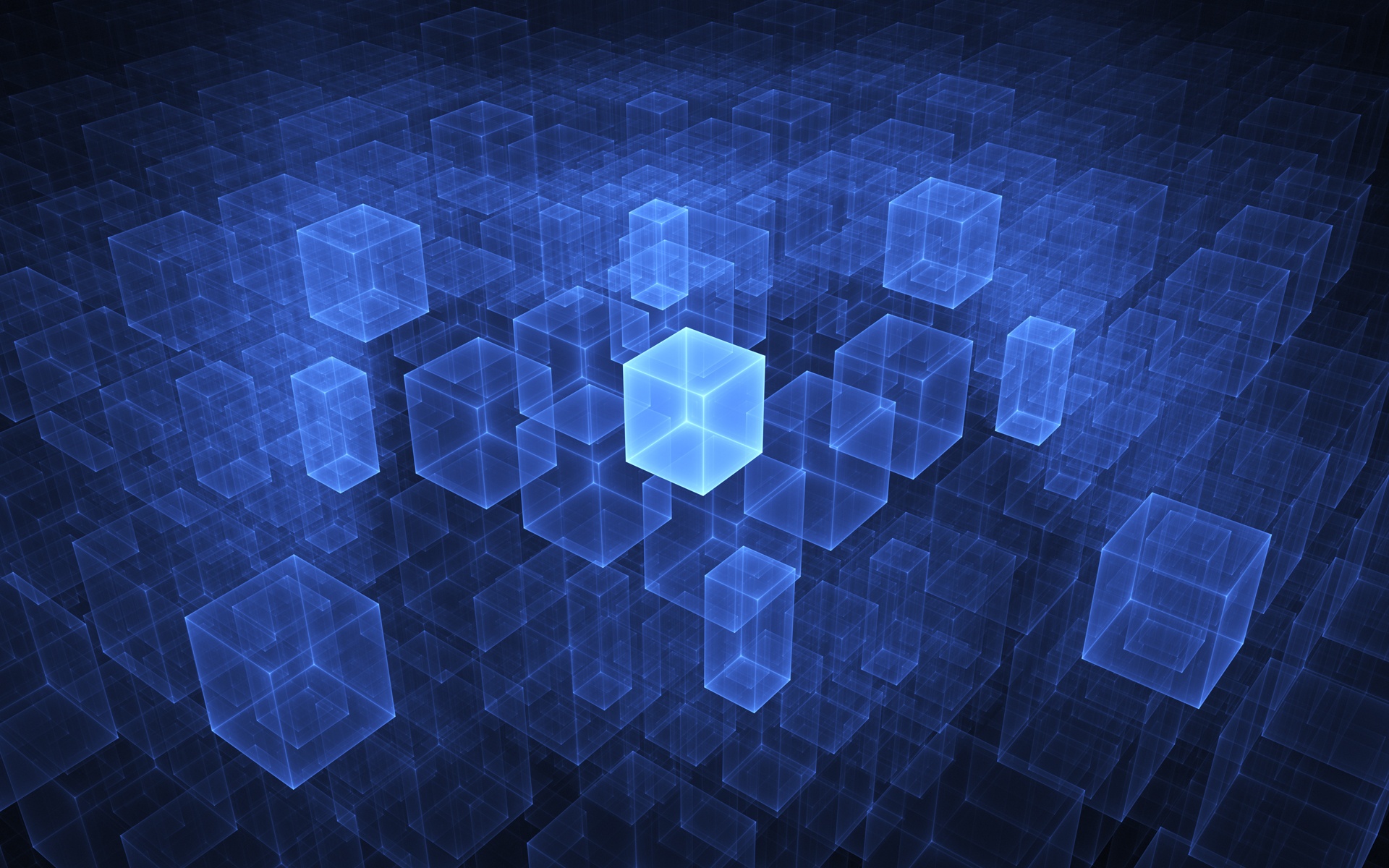 Digital blue cubes - Wallpapercase Free HD Backgrounds
