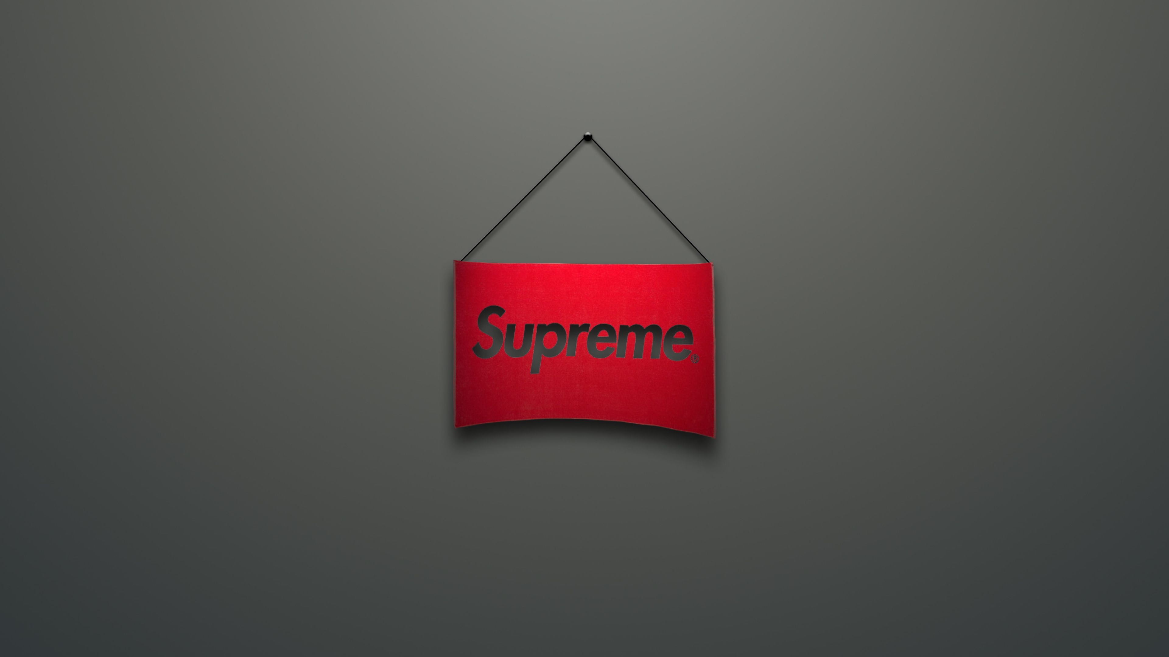 Download Wallpaper 3840x2160 Supreme, Logo, Red, Minimalism 4K