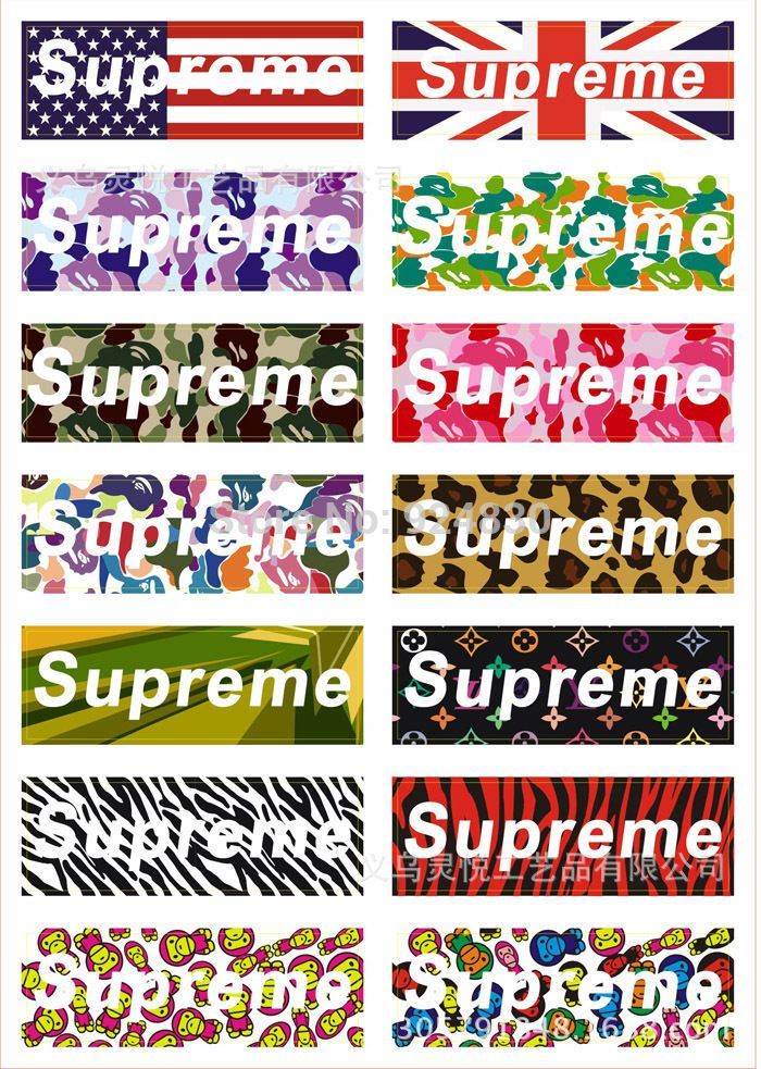 Free Shipping Supreme logo custom stickers Personalized decal