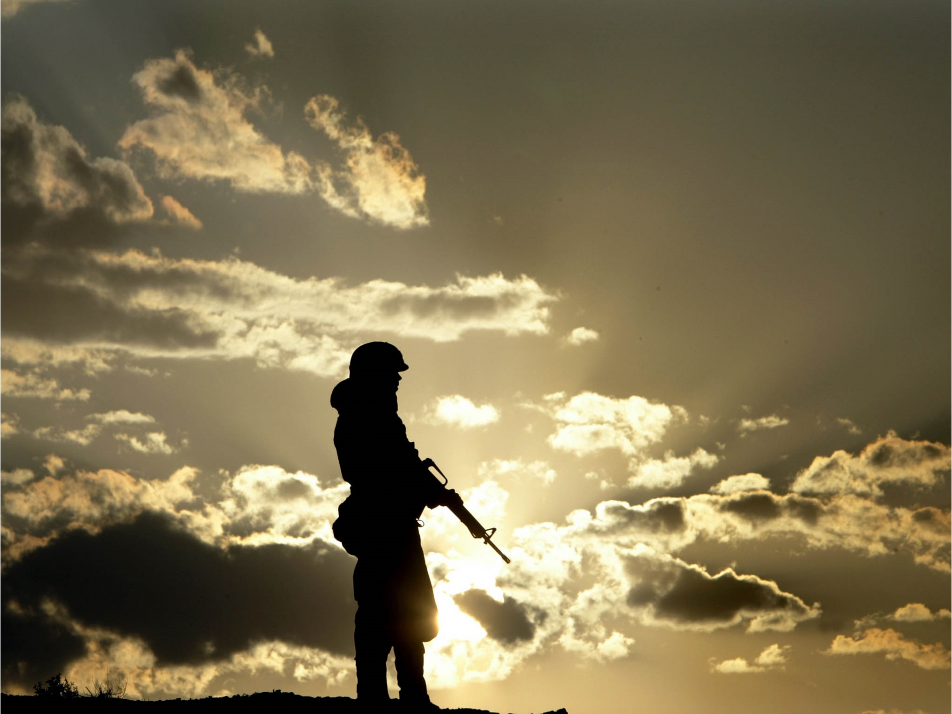 Sunset, soldiers Backgrounds