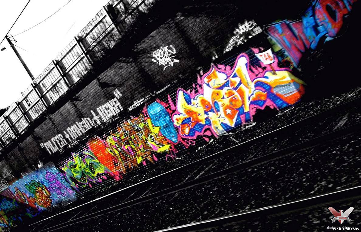 Railroad tracks street art wallpaper - - High Quality and other