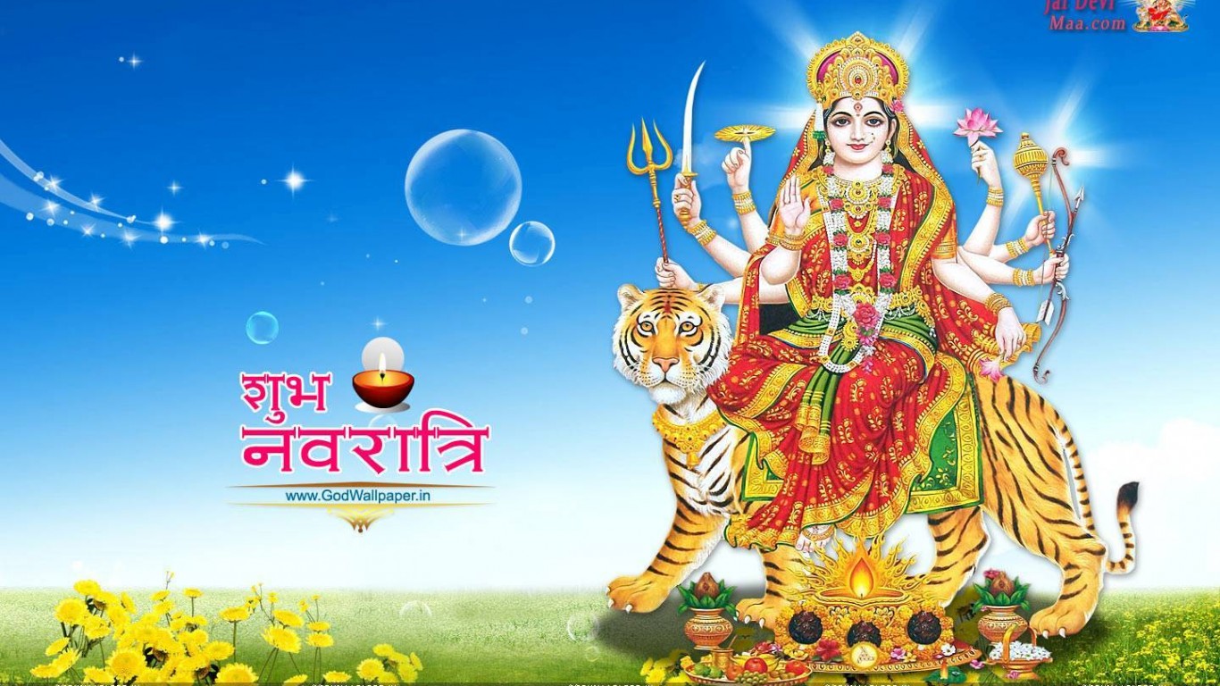 1366x768 Happy Navratri Maa Durga Hd Wallpaper Free Download