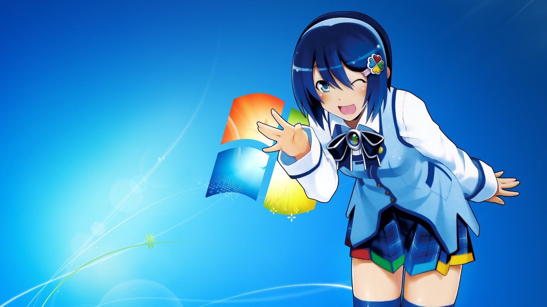 Windows 7, #anime girls, #Madobe Nanami , #os tan Wallpaper No