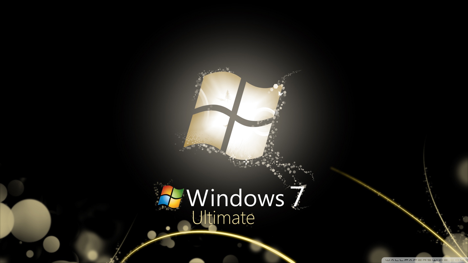 Windows 7 Ultimate Bright Black HD desktop wallpaper Widescreen