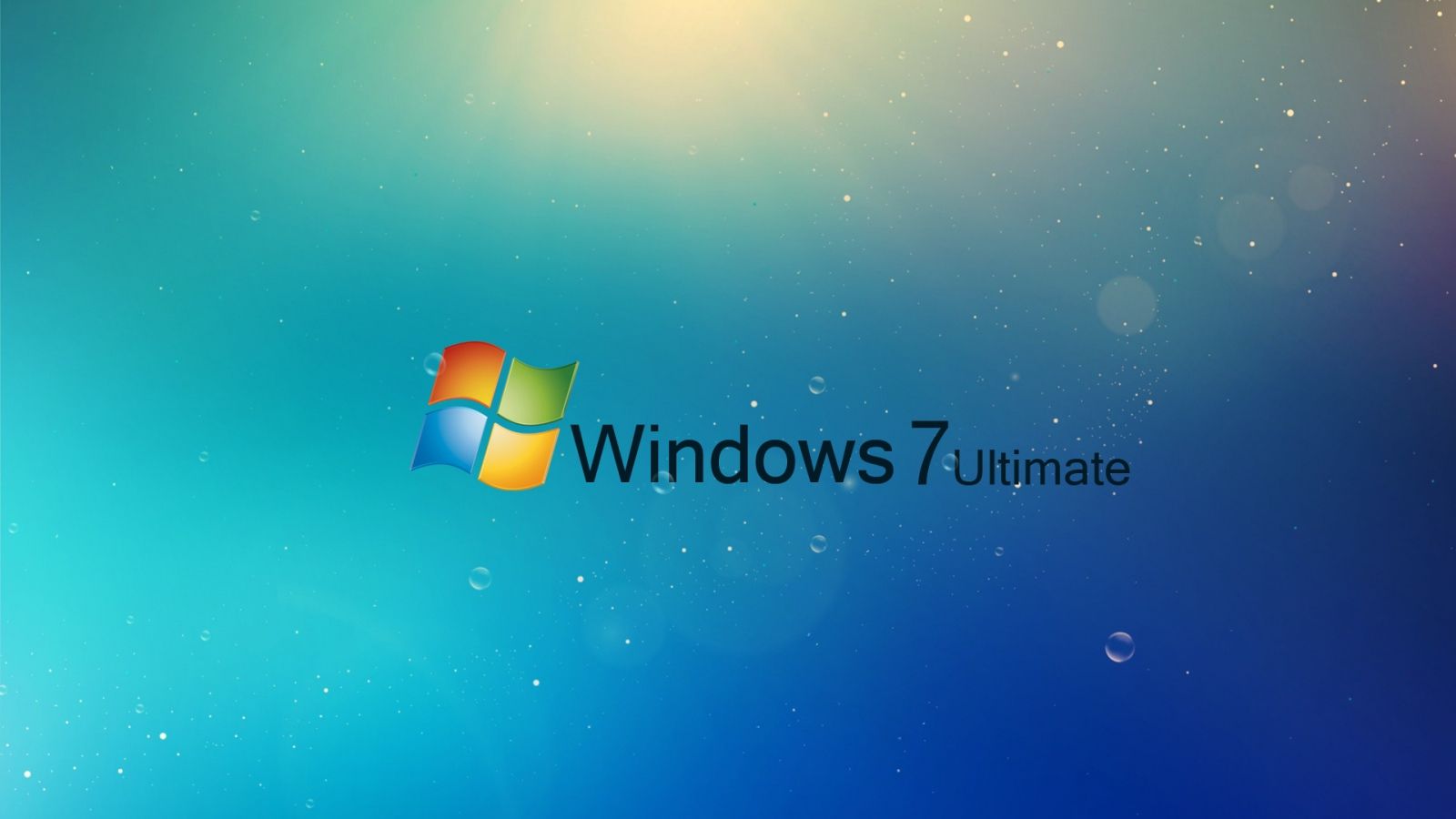 Download Wallpaper 1600x900 Windows 7, Ultimate, Blue, Drops