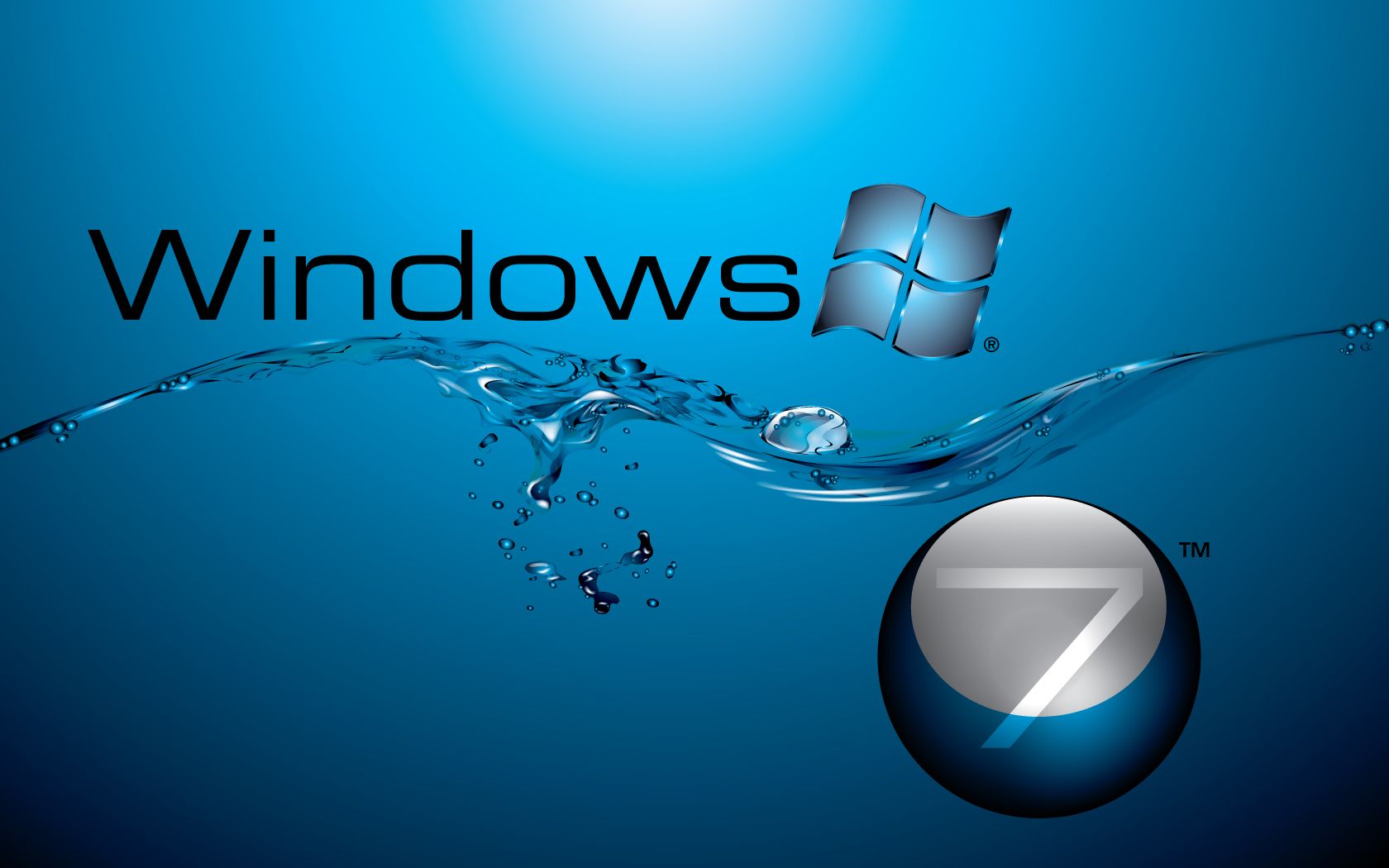 Windows 7 in Water Flow Wallpapers HD Backgrounds
