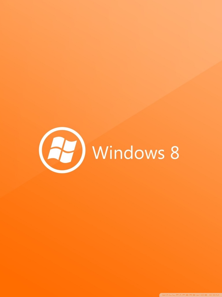 Windows 8 On Orange Background HD desktop wallpaper High resolution