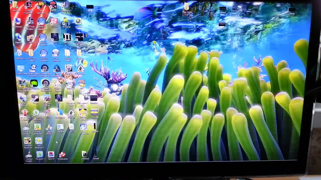 Sim Aquarium 3 live wallpaper mode in Windows 8 - YouTube
