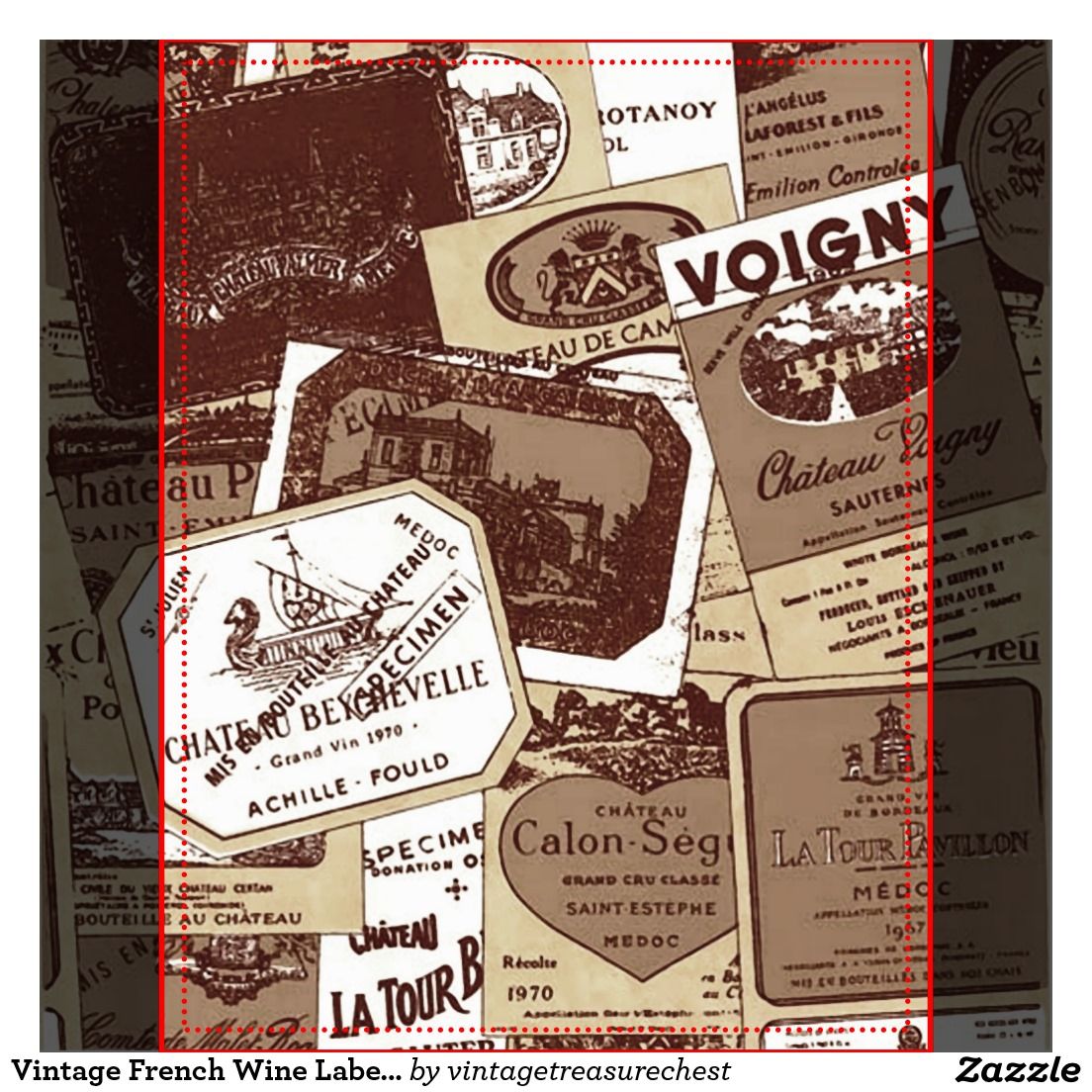 Vintage French Wine Labels Wallpaper Postcard Zazzle