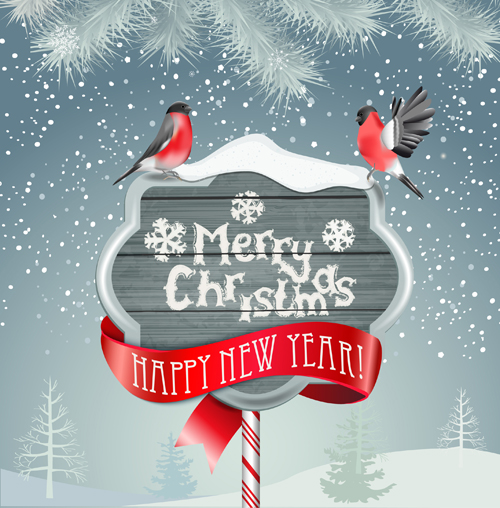 Winter christmas and new year frame backgrounds 03 - Vector