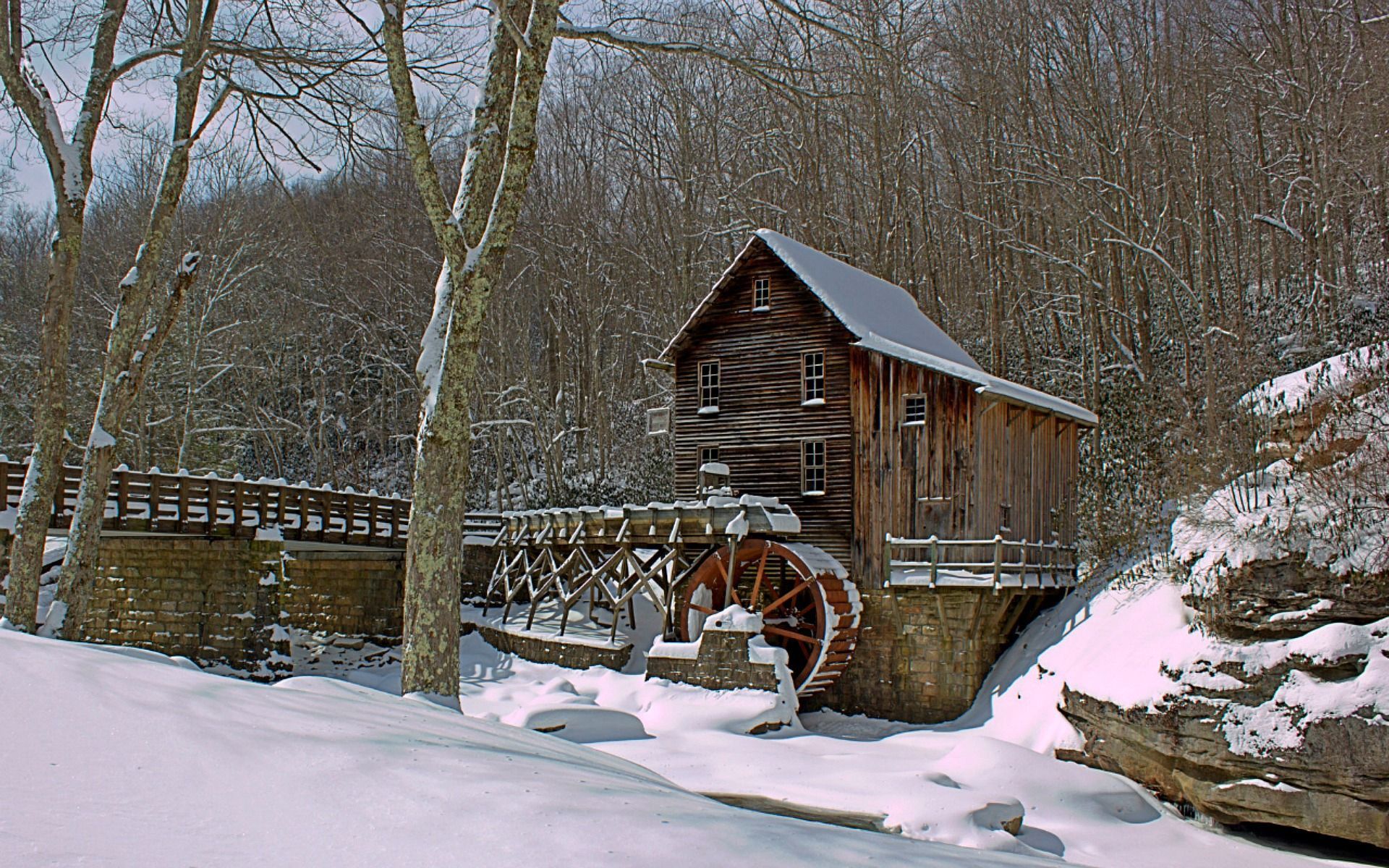 Farms Glade Creek Grist West Virginia Winter Usa Architecture Va