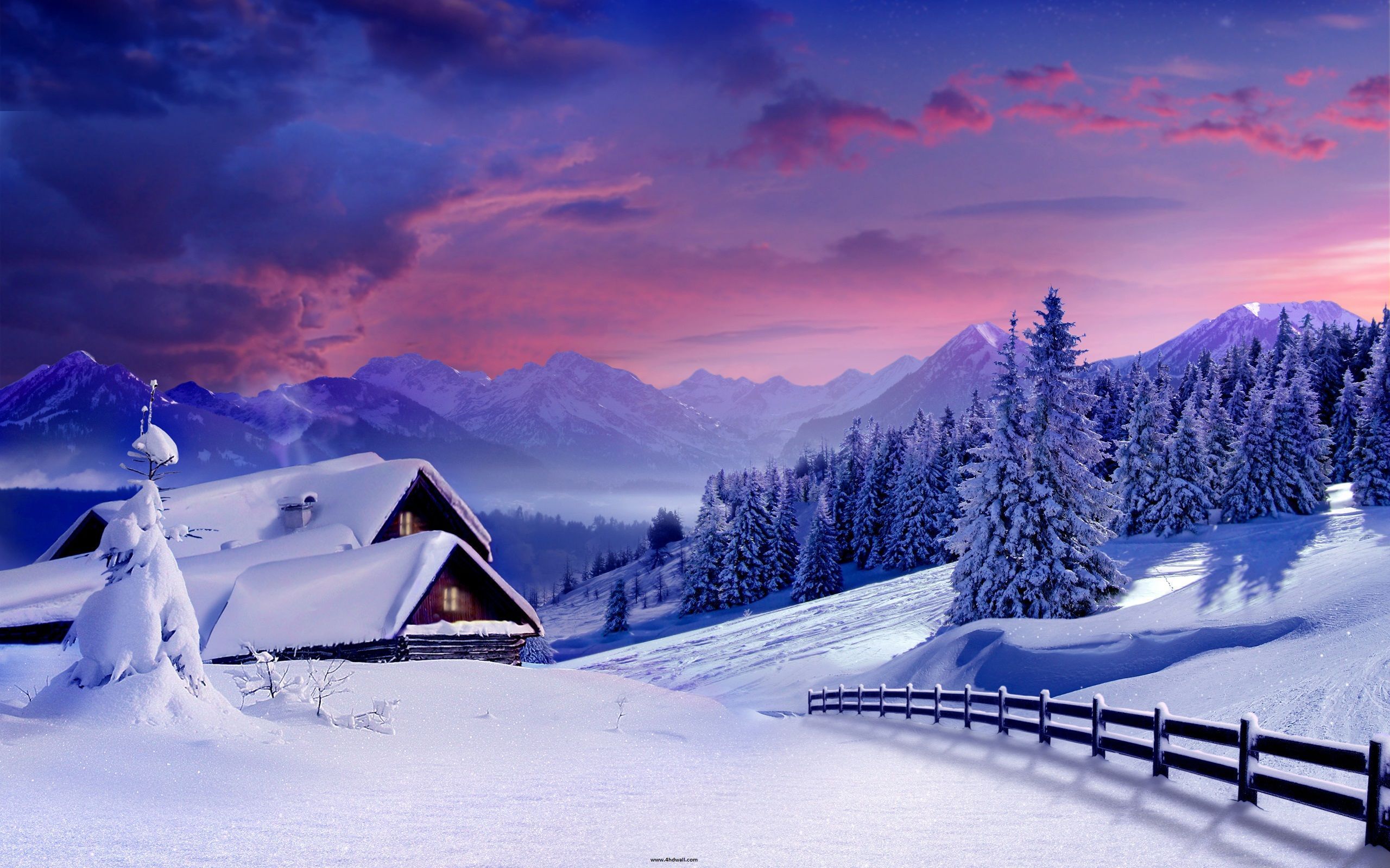 Beautiful winter snow wallpaper free hd for desktop