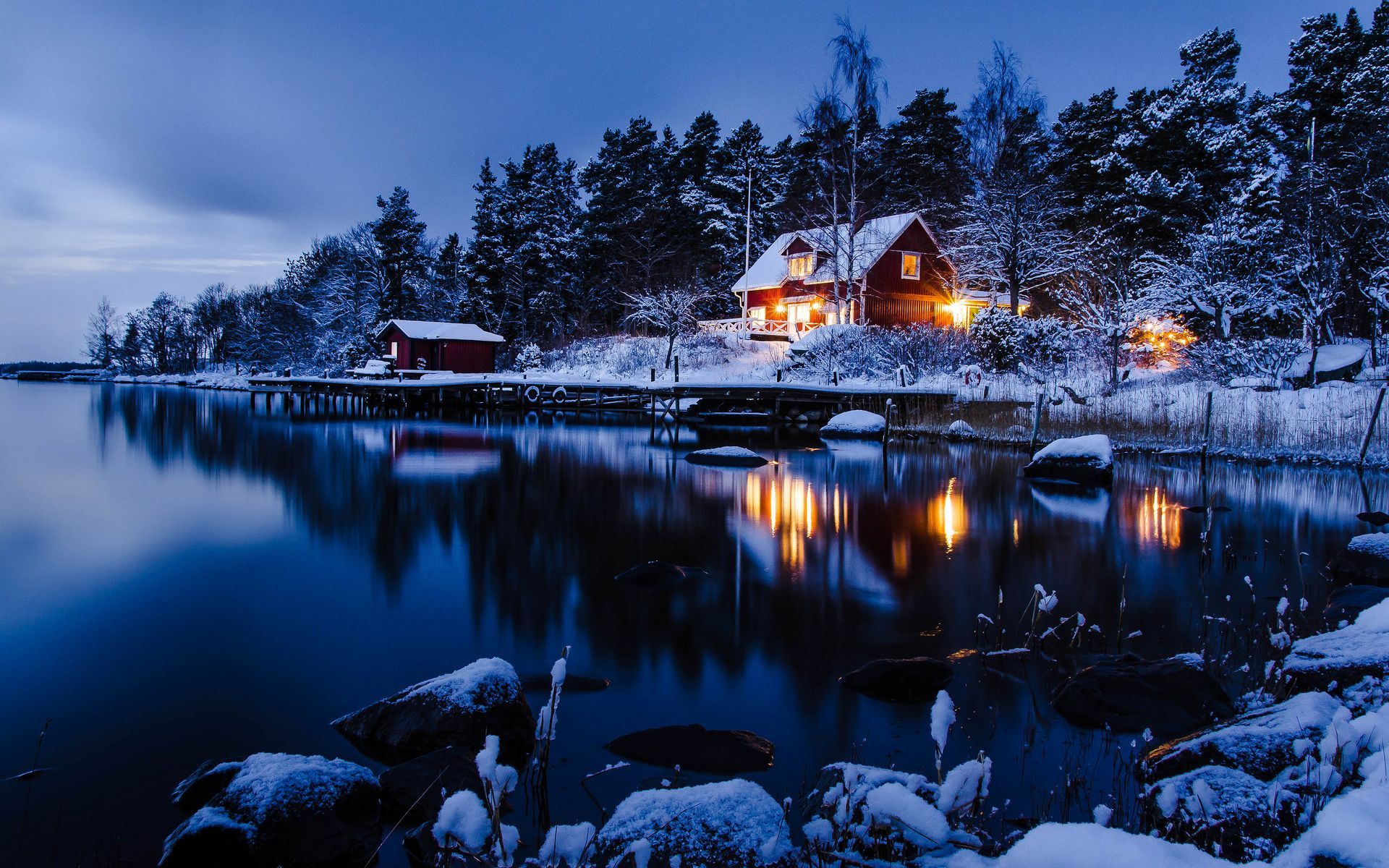 Beautiful Winter Night Wallpaper Wallpapers, Backgrounds, Images